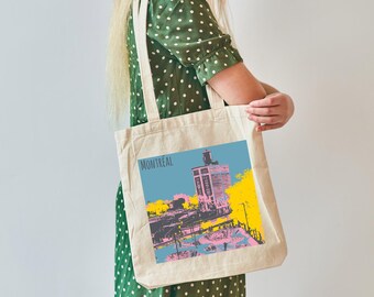 Montreal Tote Bag - Montreal Cotton Canvas Bag, Skatepark Van Horne by Romain Le Corre