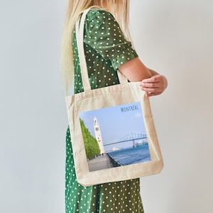 Montreal Einkaufstasche - Montreal Baumwoll-Canvas-Tasche, Jacques Cartier Bridge von Romain Le Corre