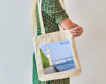 Montreal Tote Bag - Montreal Cotton Canvas Bag, Jacques Cartier Bridge by Romain Le Corre
