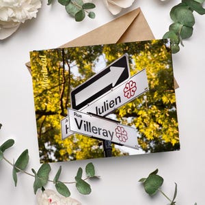 Montreal Street Sign Postcard – Villeray Cross Street Sign – Montreal Urban Details – Quebec Travel Souvenir image 1