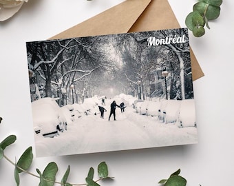 Montreal Postcard, "After the Storm, Montreal" Montreal Winter Postcard – Montreal Snow Street Photography – Canada Winter Scene