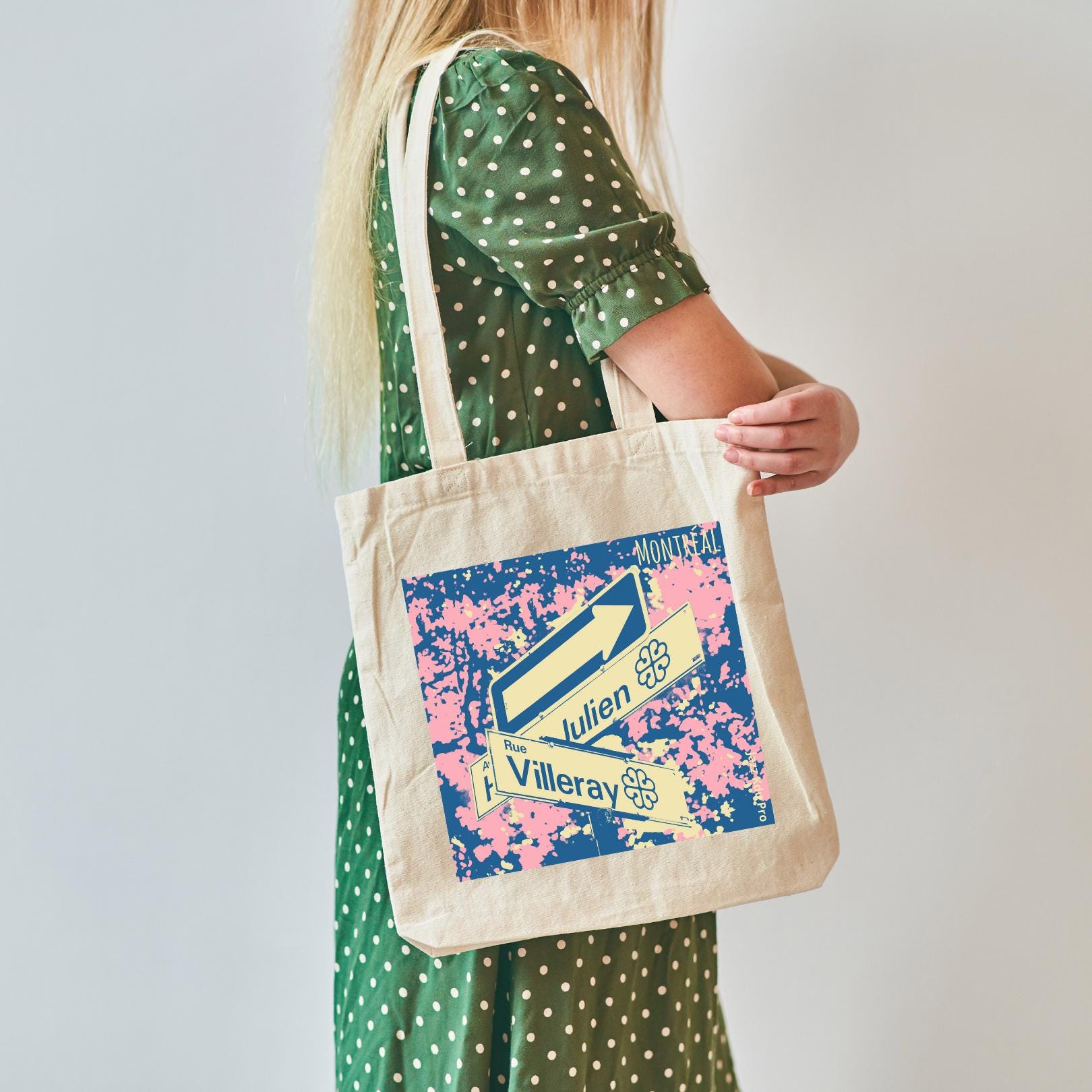 Tote bag Montreal - Montreal cotton canvas bag, "Villeray, Montreal" by Romain Le Corre