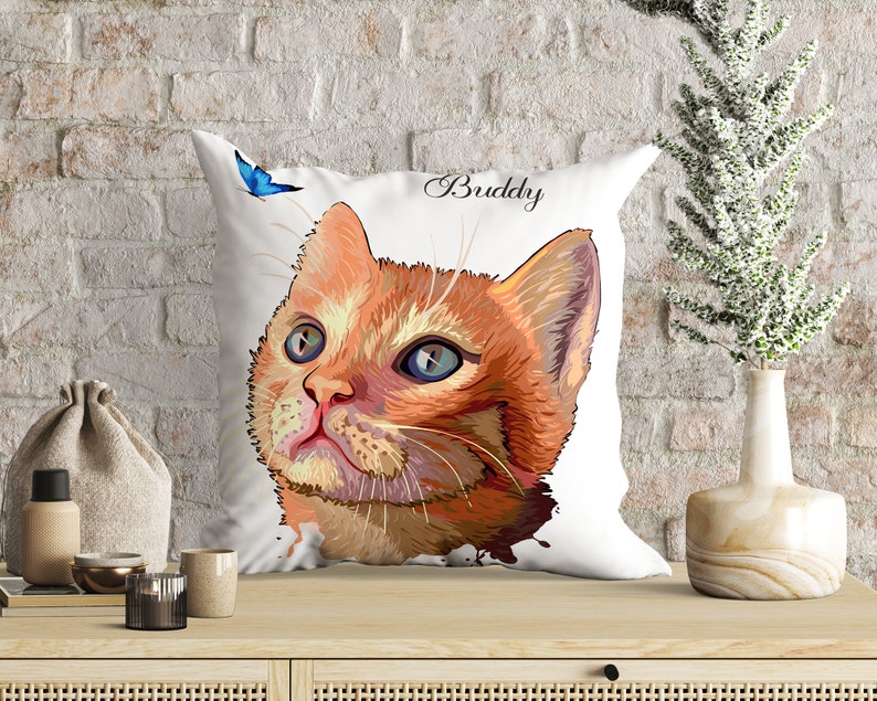 Custom Pet Pillow, Personalized Pet Portrait Throw Pillow, Indoor Outdoor Pillow, Decorative Pillow, Dog Memorial, Dog Cushion, Mom Gifts image 4
