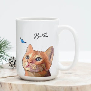 Custom Pet Portrait Mug, Personalized Dog Coffee Mug, Dog Photo Mug, Custom Cat Mug, Dog Face Mug, Customized Pet Owner Gift, Cute Mug Glossy Mug 15 0z