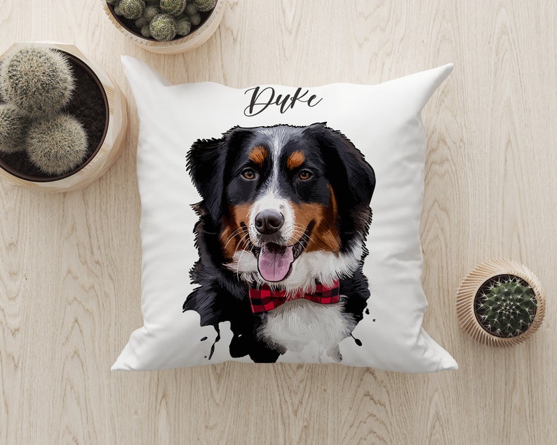 Custom Pet Pillow, Personalized Pet Portrait Throw Pillow, Indoor Outdoor Pillow, Decorative Pillow, Dog Memorial, Dog Cushion, Mom Gifts image 5