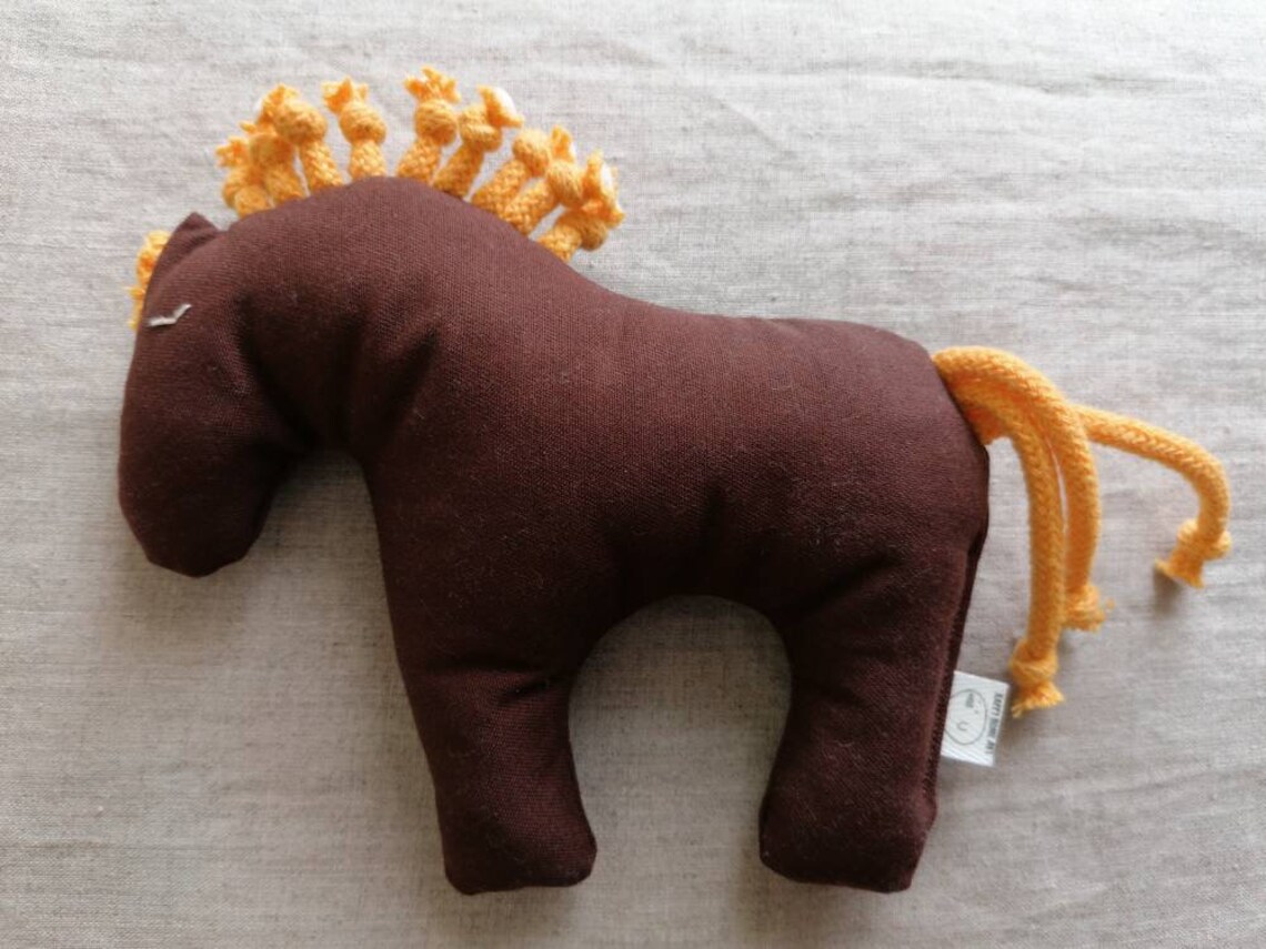 Brown Horse Yellow mane Soft toy Cuddly Crafts Eco Etsy