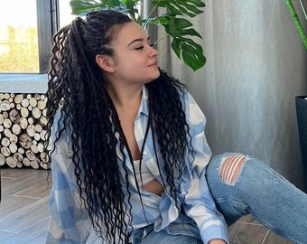 Wavy synthetic dreads full set Synthetic crochet dreads extensions dark brown. Boho de dreadlocks ombre