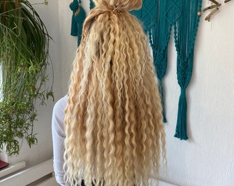 Synthetic dreads extensions thick dreads full set. Blonde crochet dreads Synthetic dreadlocks white dreads