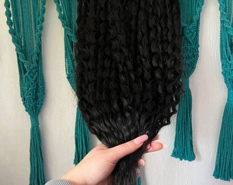 Black curly crochet dreads extensions, black boho de dreadlocks, wavy hair extensions, kanekalon thick dreads full set, lightweight dreads