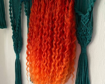 Ginger wavy hair extensions set, double ended curly dreads, tie in dreads, pre made dreads, pre twisted hair crochet, slavic hair extensions