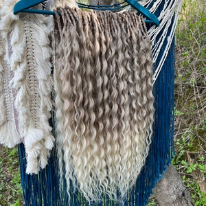 Synthetic wavy hair extensions, crochet dreads, double ended thick dreads, boho blond ombre curly dreads braids, loose wave dreadlocks
