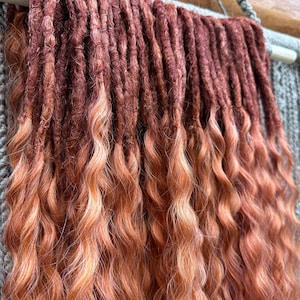 Synthetic dreads extensions, thick dreads full set, dreadlock extensions bronze light bronze peach crochet dreads, wavy hair extensions