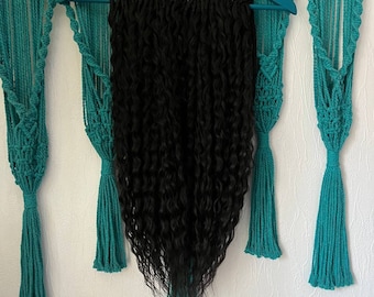 Black curly braid in hair set, double ended gothic dreadlocks, wavy hair extensions, permanent dreads full set, Halloween costume dreadlocks