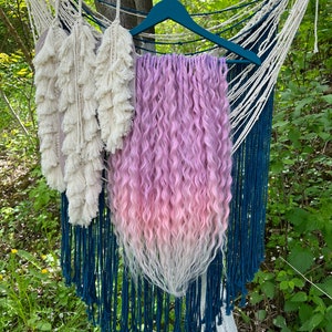 Synthetic crochet dreads extensions thick dreads full set lilac to peach to white double ended synthetic dreadlocks Boho de dreadlocks ombre