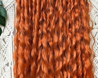Ginger bronze dreads full set, lightweight dreads, loose wave dreadlocks, dreadlocks hairstyle, witchy dreadlocks, partial dreads