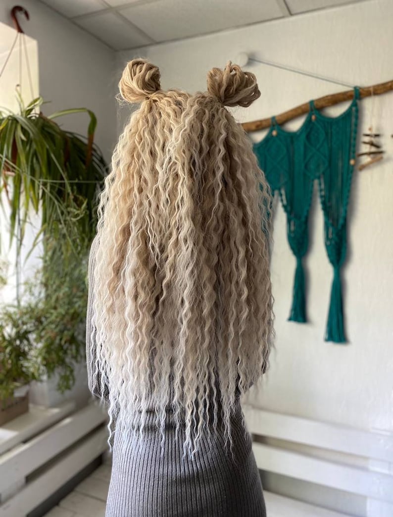 Synthetic dreads extensions thick dreads full set. Crochet curly dreads Synthetic dreadlocks image 6
