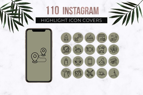 Olive Instagram Story Highlight Icons Khaki Instagram Story | Etsy