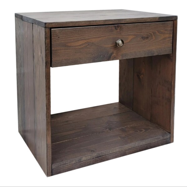 Reclaimed Wood Nightstand Etsy