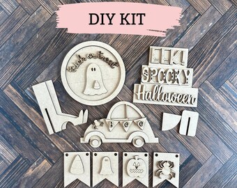 DIY Halloween Dekor für Zuhause, selber bemalen Halloween Dekor, witziges Halloween Dekor für Kinder, niedliches Halloween Schild