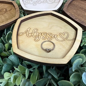 Personalized Wood Jewelry Dish, Gift for Her, Gift for Mom, Bridesmaids Gift, Custom Ting Dish, Anniversary Gift, Mothers Day