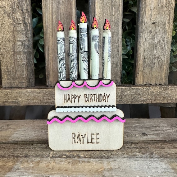 Personalized Birthday Money Holder, Birthday Gift, Birthday Cake Money Holder, Money Gift Holder, Custom Birthday Gift