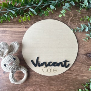 personalized baby footprint with name sign, custom wooden birth announcement sign hospital, baby shower gift for girls & boys, gender reveal