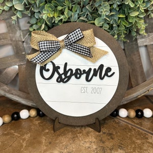 Last Name Sign, Established Sign, Established Name Sign, Gift for Couple, Family Name Sign, Personalized Wedding Gift, Gift