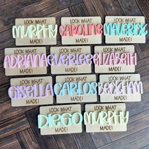 Aimant look what I made pour les enfants, aimants personnalisés pour réfrigérateur pour la présentation d'oeuvres d'art, aimant prénom pour enfant, cadeau personnalisé pour enfants