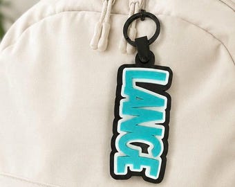 personalized keychain for backpack, custom name tag for kids, back to school gifts for students, first day of school, keyring for lunchbox