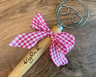Batidor de masa danés personalizado, utensilios de cocina de madera personalizados, regalos para hacer pan de masa madre, regalos para el Día de la Madre para hornear, panadero