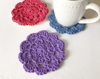 Crochet Snowflake Coasters, Lace Coaster Set, 4 Pack, Home Decor, Housewarming Gift, Gift for Women, Gift for Her