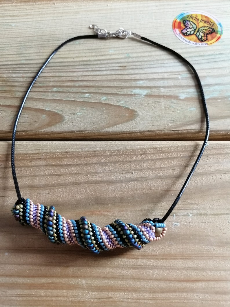 Handmade necklace-beaded necklace-Cellini spiral Necklace-Chelia Jewelry-Choker