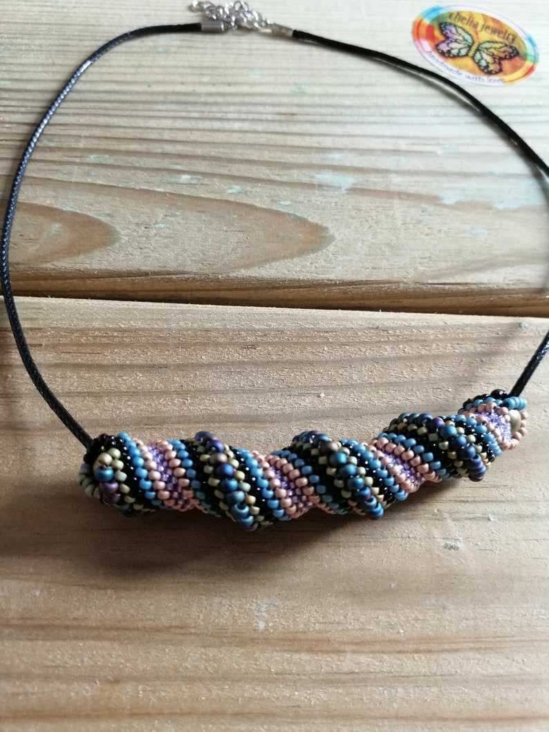 Handmade necklace-beaded necklace-Cellini spiral Necklace-Chelia Jewelry-Choker