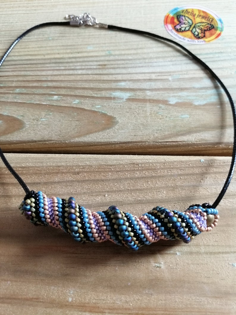 Handmade necklace-beaded necklace-Cellini spiral Necklace-Chelia Jewelry-Choker