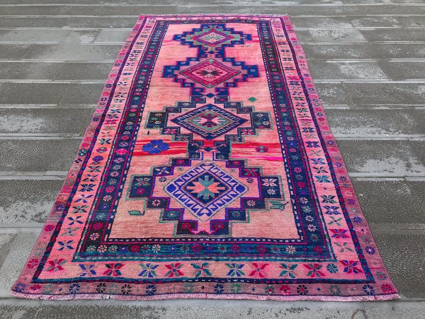 Turkish Pink Rug Vintage Handmade Oushak Area Rug Anatolia Etsy
