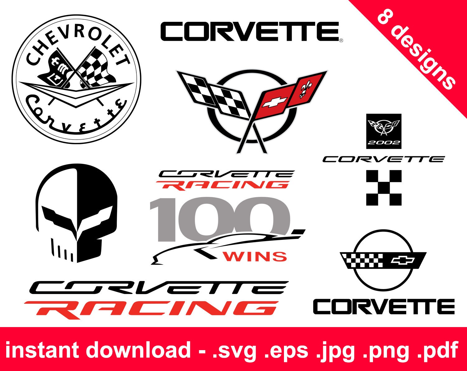 Download Chevrolet Corvette Logo svg Scalable Vector Graphic 8 | Etsy
