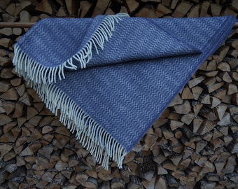 English Violet Plaid Lambswool Blanket: Soft Light Cover