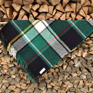 Check forest green lambs wool blanket Check wool plaid Check multicolor lambs wool plaid Forest green colorful wool throw Multicolor throw