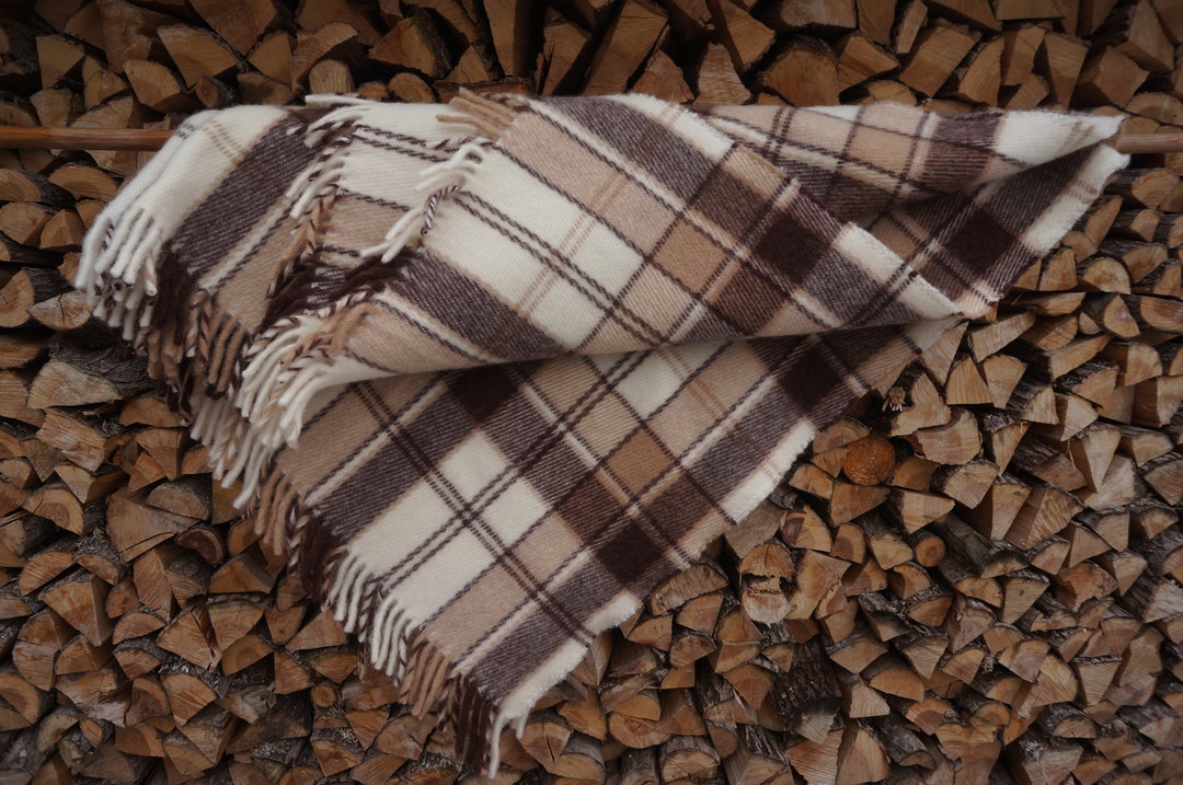 Sheep Wool Blanket Check Thick Wool Blanket Thick Wool Plaid Sheep Wool