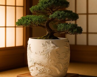 Kitsune Plant Pot STL File – Digital 3d Printer file – no supports