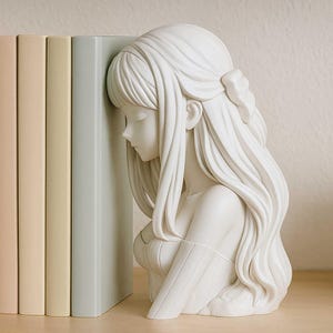 Anime Bookend STL – 3D Print Book Holder – Manga Shelf Decor – No Supports – Digital File