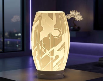 Sci fi Lamp Shade STL file – Digital 3d Printer file – no supports