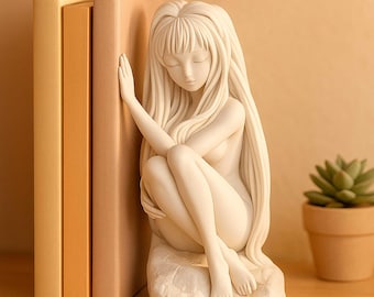 Sujetalibros de anime STL – Soporte para libros impreso en 3D – Decoración de estantería de manga – Sin soportes – Archivo digital