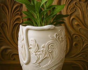 Art Nouveau Plant Pot STL File – Digital 3d Printer file – no supports