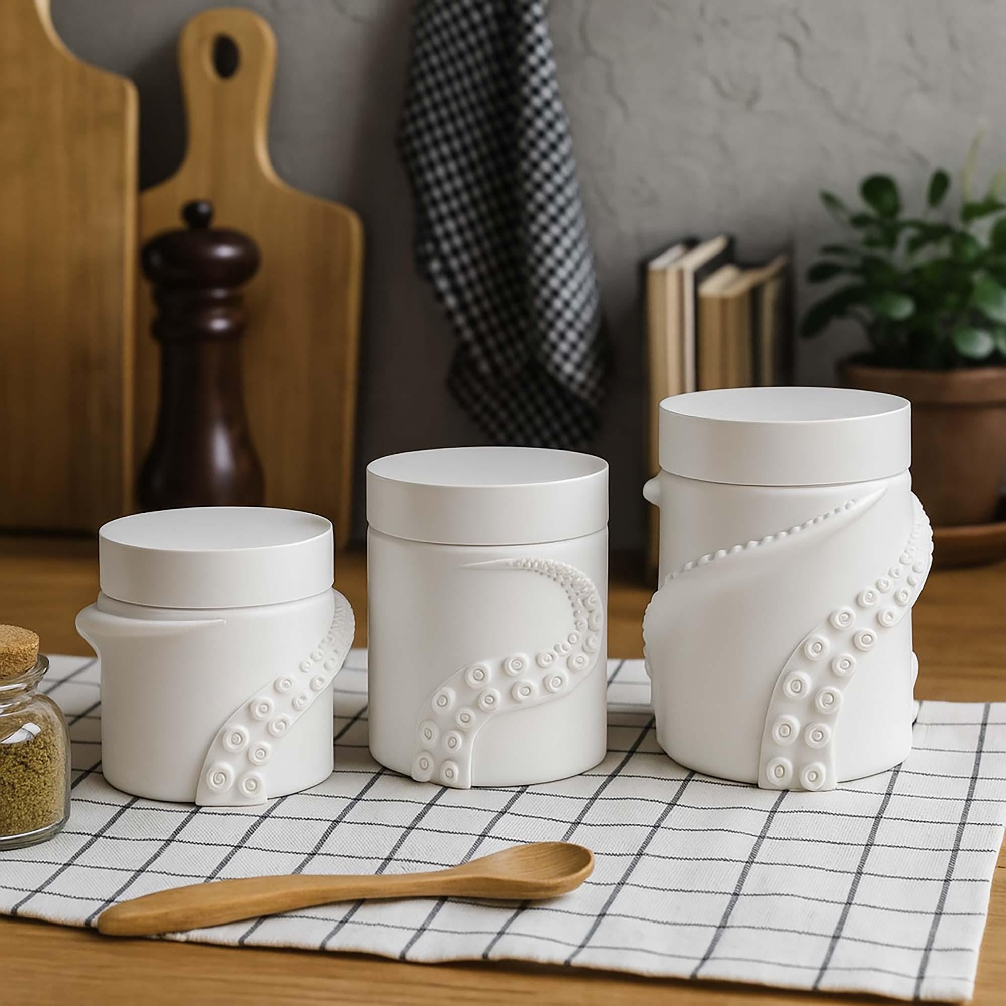 Octopus Storage Jar STL – 3D Printable Container Set – No Supports ...