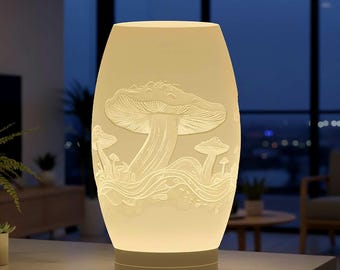 Mushroom Lamp Shade STL file – Digital 3d Printer file – no supports