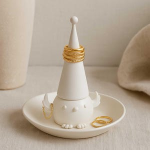 Chicken Ring Holder STL – Cute 3D Print Jewelry Stand – No Supports – Digital File Download