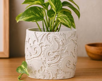 Dragon Plant Pot STL File – Digital 3d Printer file – no supports