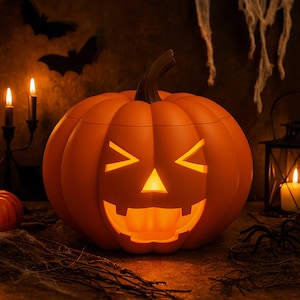 Halloween Candy Bucket STL | Jack O Lantern Pumpkin Basket 3D Printable Model