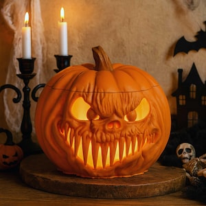 Jack O Lantern Halloween Basket STL | 3D Printable Pumpkin Candy Bucket Decor